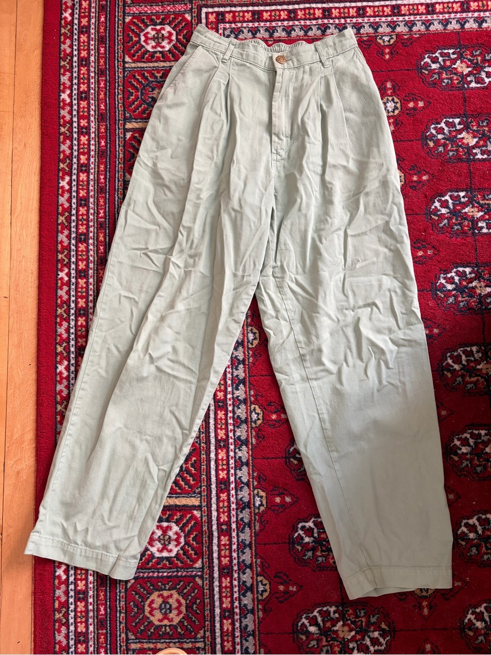 Big Bud Press Light Sage Green Pleated Trousers